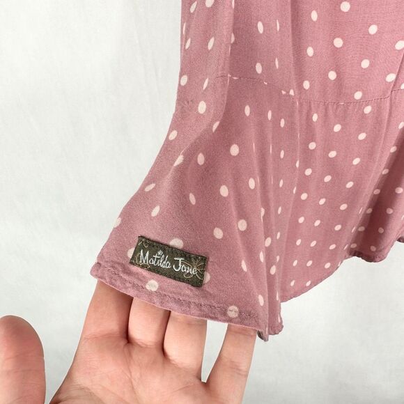 Matilda Jane XS Tank Top ruffled Polka Dot Pink Sleeveless Ryan Smocked 1607 - Picture 5 of 7